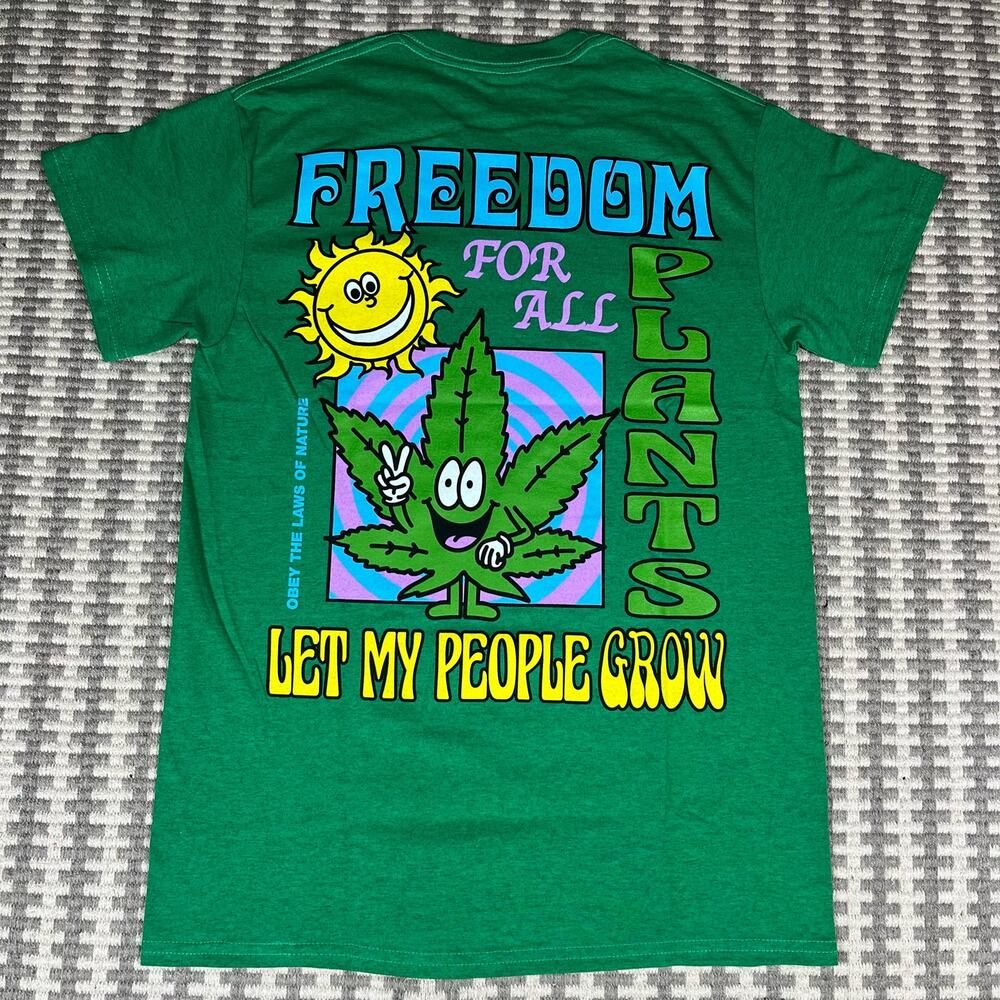 Made in Paradise Let My People Grow Green Tee T Shirt Men’s Sz‎ S New